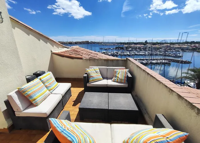 公寓 Cap D'agde Vue Port Et Parking Terrasse La Desirade 阿格德
